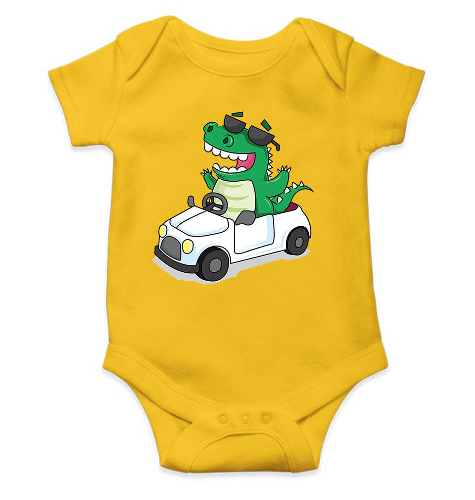 Dino Car Cartoon Rompers for Baby Boy- KidsFashionVilla