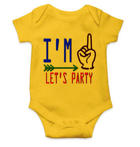 One Lets Party First Birthday Rompers for Baby Girl- KidsFashionVilla