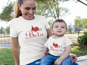 I Love My Beta Mother And Son White Matching T-Shirt- KidsFashionVilla