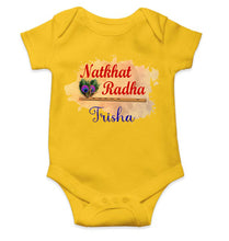 Load image into Gallery viewer, Custom Name Natkhat Radha Janmashtami Rompers for Baby Girl- KidsFashionVilla
