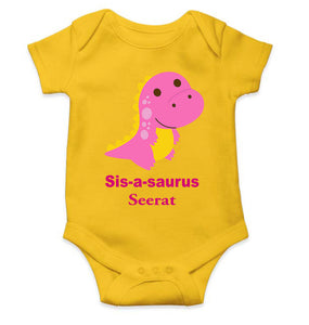 Custom Name Sis A Sauras Rakhi Rompers for Baby Girl- KidsFashionVilla