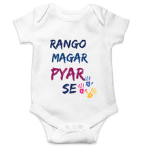 Load image into Gallery viewer, Rango Magar Pyar Se Holi Rompers for Baby Boy - KidsFashionVilla
