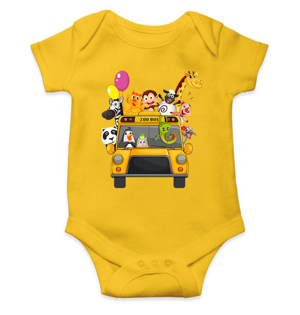 Zoo Bus Cartoon Rompers for Baby Boy- KidsFashionVilla