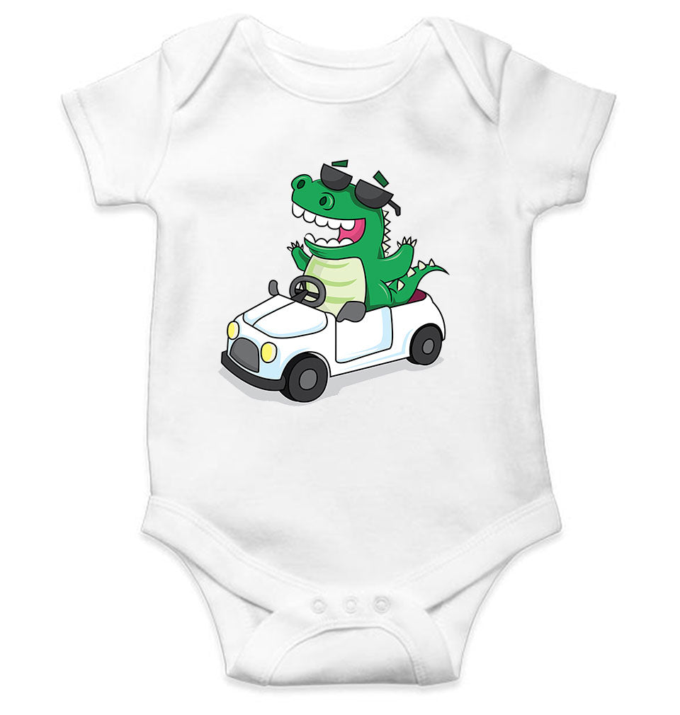 Dino Car Cartoon Rompers for Baby Boy- KidsFashionVilla