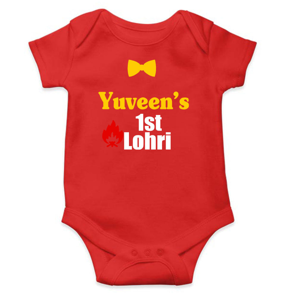 Custom Baby Name First Lohri Rompers for Baby Boy- KidsFashionVilla