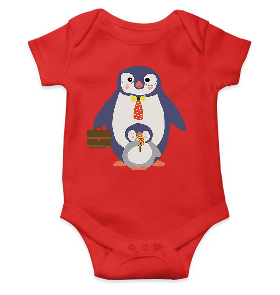 Papa And Baby Penguin Cartoon Rompers for Baby Boy- KidsFashionVilla