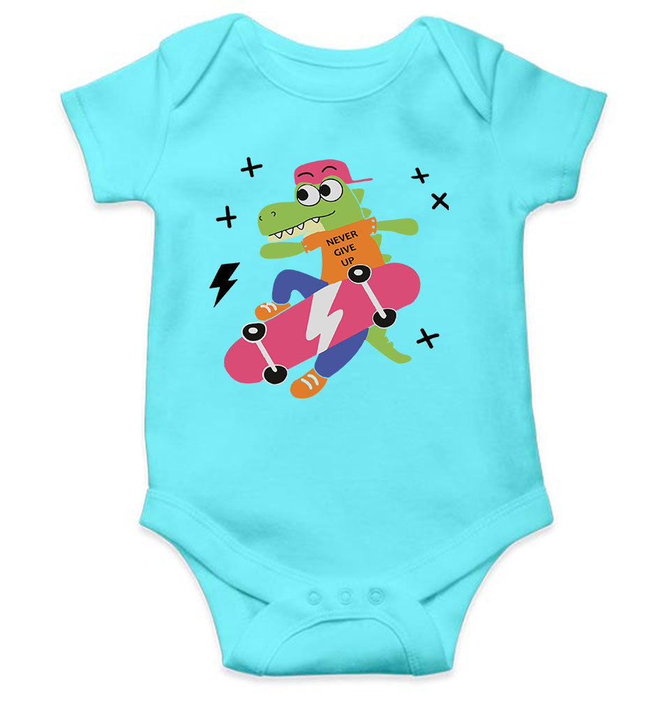 Skateboard Crocodile Cartoon Rompers for Baby Boy- KidsFashionVilla