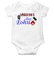 Load image into Gallery viewer, Custom Baby Name First Lohri Rompers for Baby Girl- KidsFashionVilla
