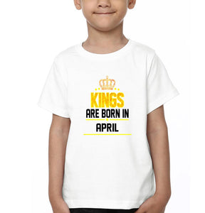 Kings Are Born In April Half Sleeves T-Shirt for Boy-KidsFashionVilla