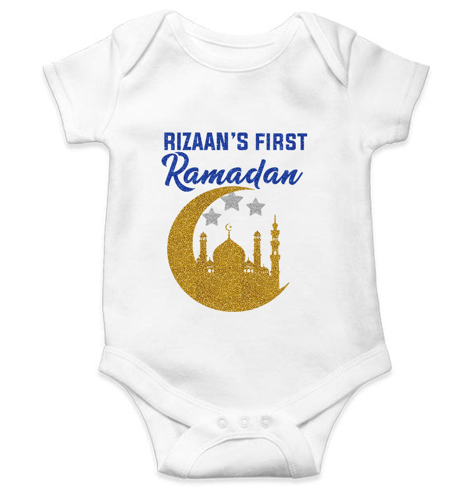 First Ramadan Custom Name Eid Rompers for Baby Boy- KidsFashionVilla