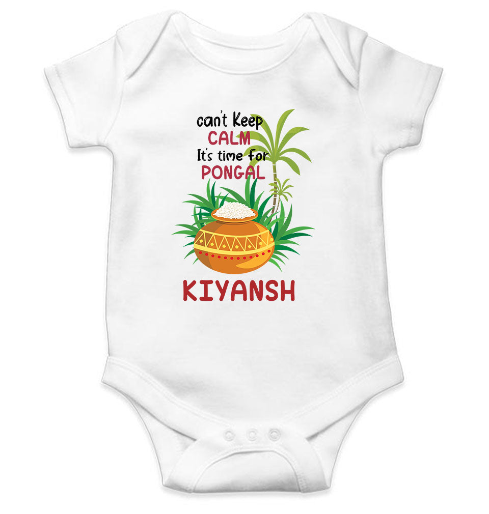 Custom Name Time For Pongal Makar Sankranti Rompers for Baby Boy- KidsFashionVilla