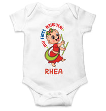 Load image into Gallery viewer, Custom Name My First Navratri Rompers for Baby Girl- KidsFashionVilla
