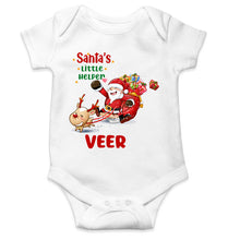 Load image into Gallery viewer, Customized Name Santas Little Helper Christmas Rompers for Baby Boy- KidsFashionVilla

