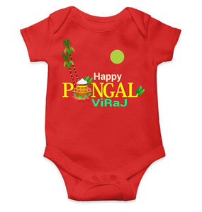 Custom Name Happy Pongal Rompers for Baby Girl- KidsFashionVilla