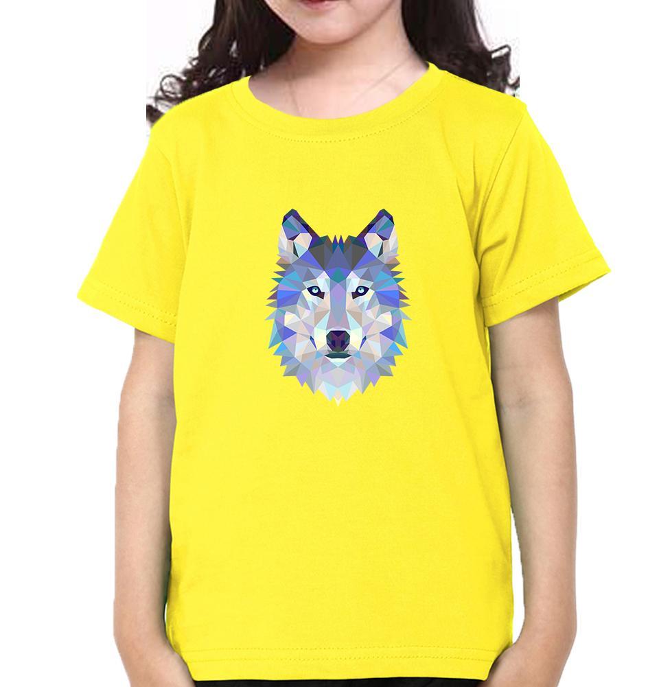 Wolf Half Sleeves T-Shirt For Girls -KidsFashionVilla