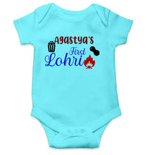 Load image into Gallery viewer, Custom Baby Name First Lohri Rompers for Baby Girl- KidsFashionVilla
