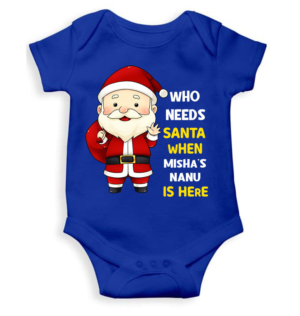 Customized Name Santa Nanu Is Here Christmas Rompers for Baby Girl- KidsFashionVilla