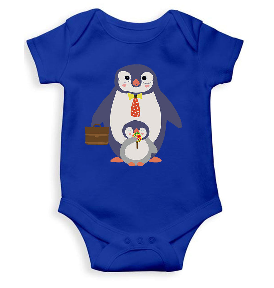 Papa And Baby Penguin Cartoon Rompers for Baby Boy- KidsFashionVilla