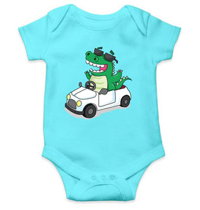 Dino Car Cartoon Rompers for Baby Girl- KidsFashionVilla