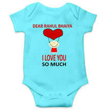 Load image into Gallery viewer, Custom Name I love My Bhaiya So Much Rompers for Baby Girl- KidsFashionVilla
