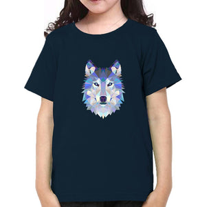 Wolf Half Sleeves T-Shirt For Girls -KidsFashionVilla