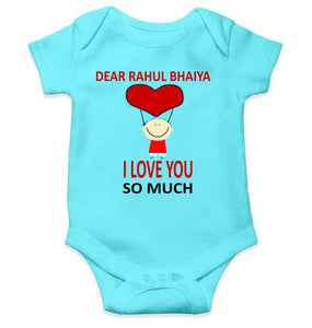 Custom Name I love My Bhaiya So Much Rompers for Baby Boy- KidsFashionVilla