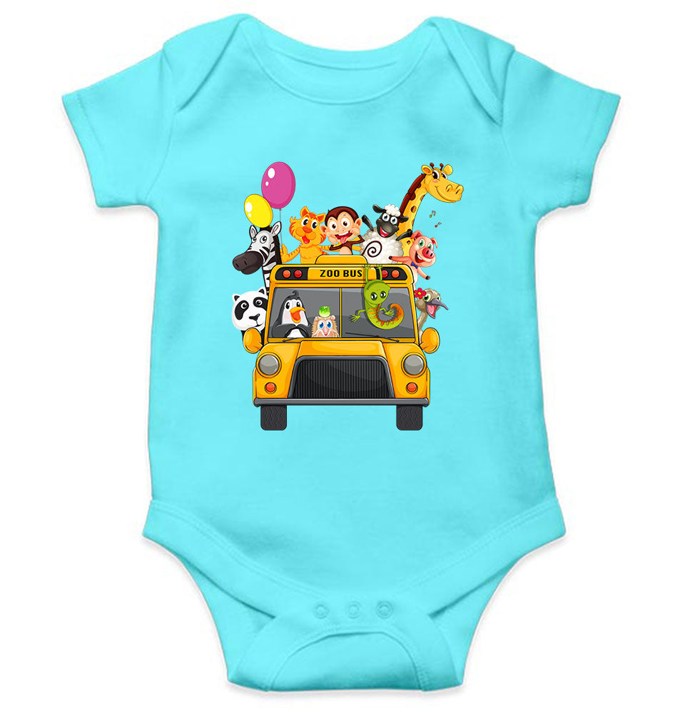 Zoo Bus Cartoon Rompers for Baby Boy- KidsFashionVilla