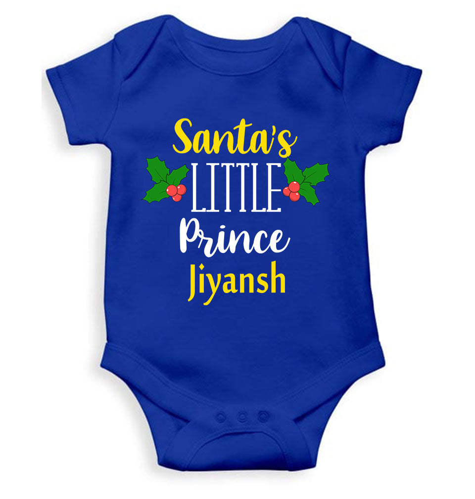 Customized Name Santas Little Prince Christmas Rompers for Baby Boy- KidsFashionVilla