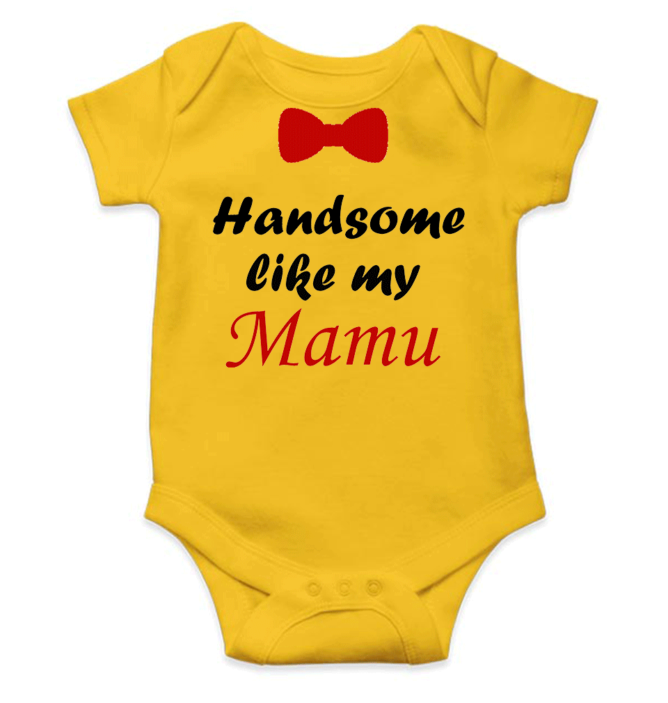 Handsome Like My Mamu Rompers for Baby Boy- KidsFashionVilla