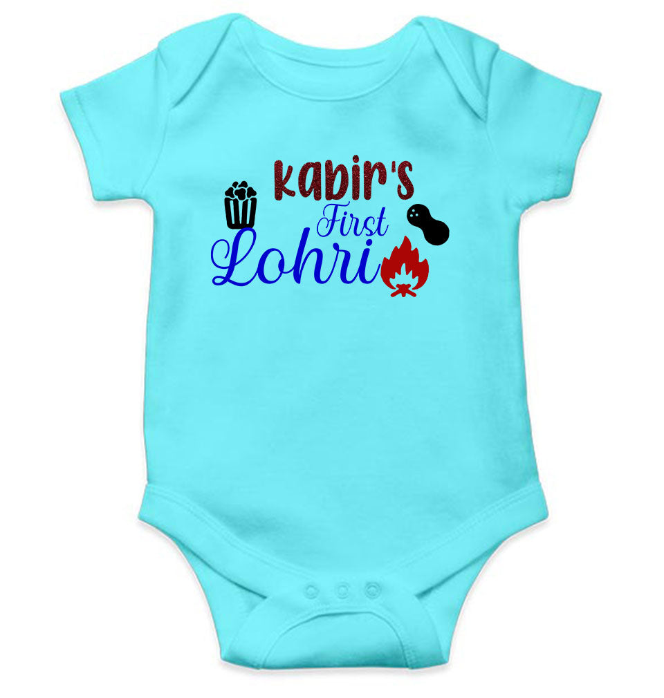 Custom Baby Name First Lohri Rompers for Baby Boy- KidsFashionVilla