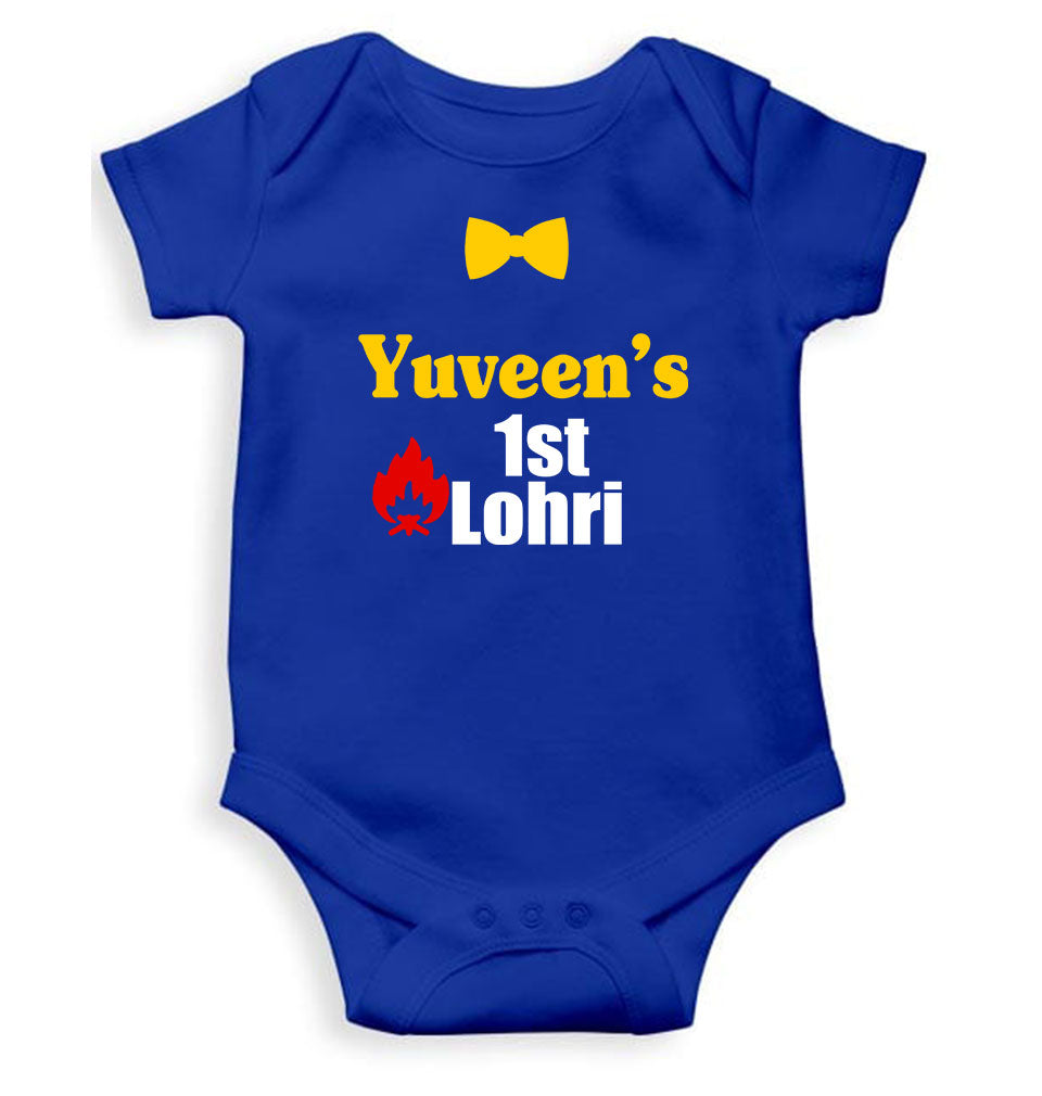 Custom Baby Name First Lohri Rompers for Baby Boy- KidsFashionVilla