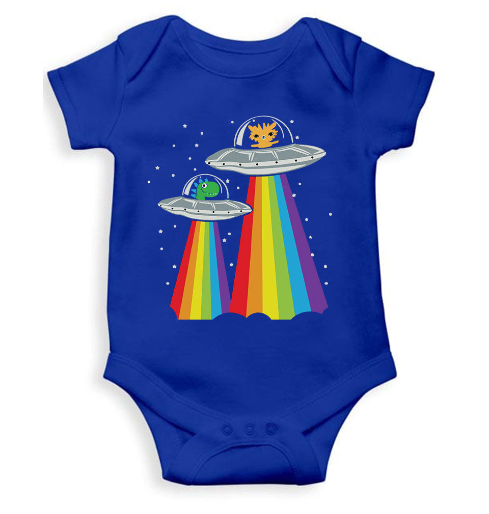 Rainbow Spaceship Cartoon Rompers for Baby Boy- KidsFashionVilla