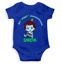 Load image into Gallery viewer, Custom Name First Janmashtami Rompers for Baby Girl- KidsFashionVilla
