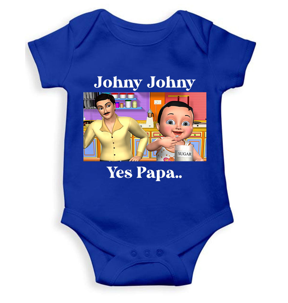 Johny Johny Yes Papa Poem Rompers for Baby Boy- KidsFashionVilla