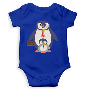 Papa And Baby Penguin Cartoon Rompers for Baby Girl- KidsFashionVilla