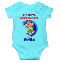 Load image into Gallery viewer, My First Ganesh Chaturthi Rompers for Baby Girl- KidsFashionVilla
