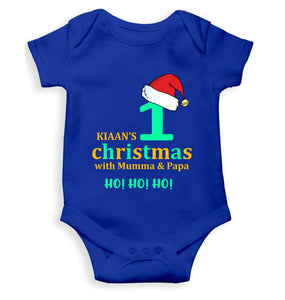 Customized Name 1st Christmas With Mumma & Papa Rompers for Baby Boy- KidsFashionVilla