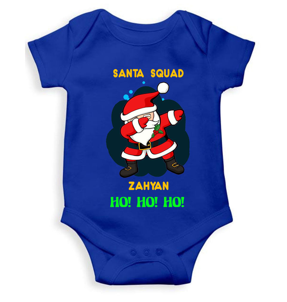 Customized Name Santa Squad Ho Ho Ho Christmas Rompers for Baby Boy- KidsFashionVilla