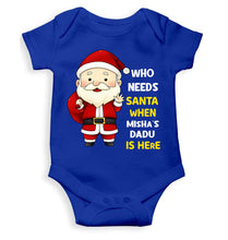 Load image into Gallery viewer, Customized Name Santa Dadu Is Here Christmas Rompers for Baby Girl- KidsFashionVilla
