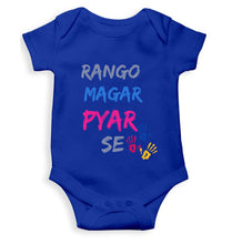 Load image into Gallery viewer, Rango Magar Pyar Se Holi Rompers for Baby Boy - KidsFashionVilla
