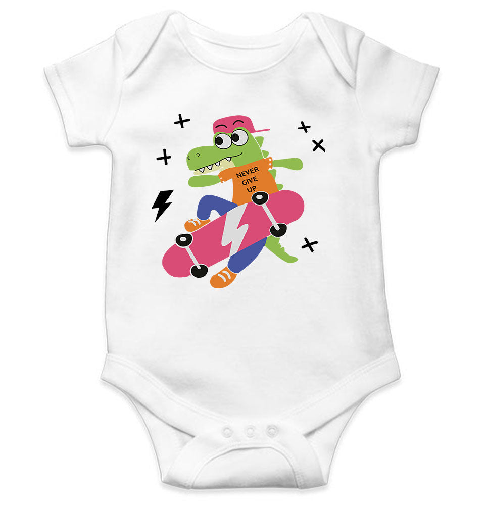 Skateboard Crocodile Cartoon Rompers for Baby Boy- KidsFashionVilla