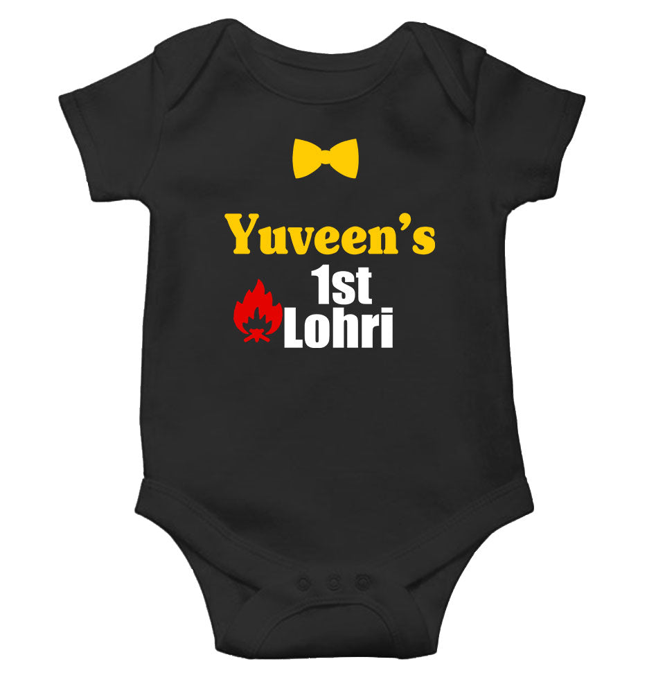 Custom Baby Name First Lohri Rompers for Baby Boy- KidsFashionVilla