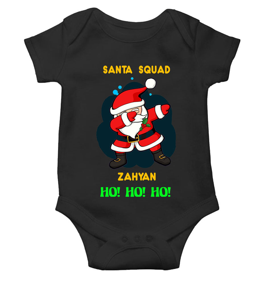 Customized Name Santa Squad Ho Ho Ho Christmas Rompers for Baby Boy- KidsFashionVilla