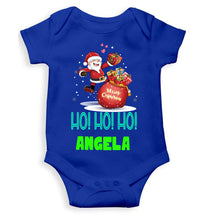 Load image into Gallery viewer, Customized Name Ho! Ho! Ho! Christmas Rompers for Baby Girl- KidsFashionVilla
