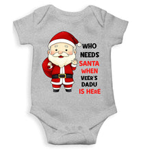 Load image into Gallery viewer, Customized Name Santa Dadu Is Here Christmas Rompers for Baby Boy- KidsFashionVilla
