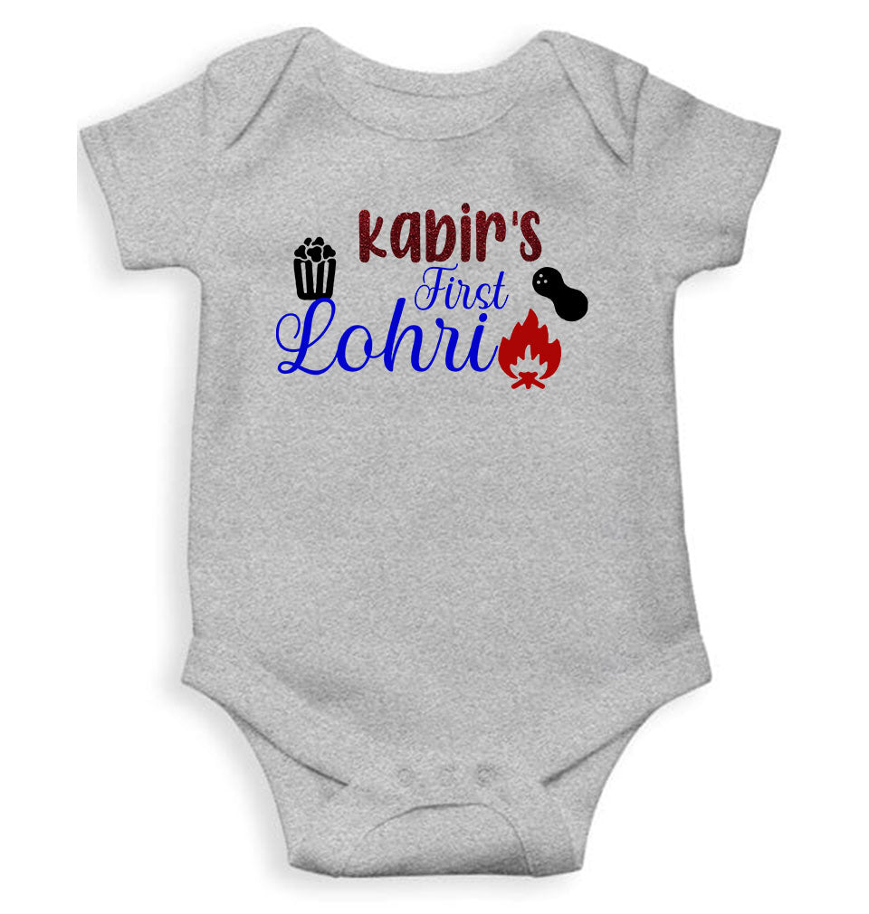 Custom Baby Name First Lohri Rompers for Baby Boy- KidsFashionVilla