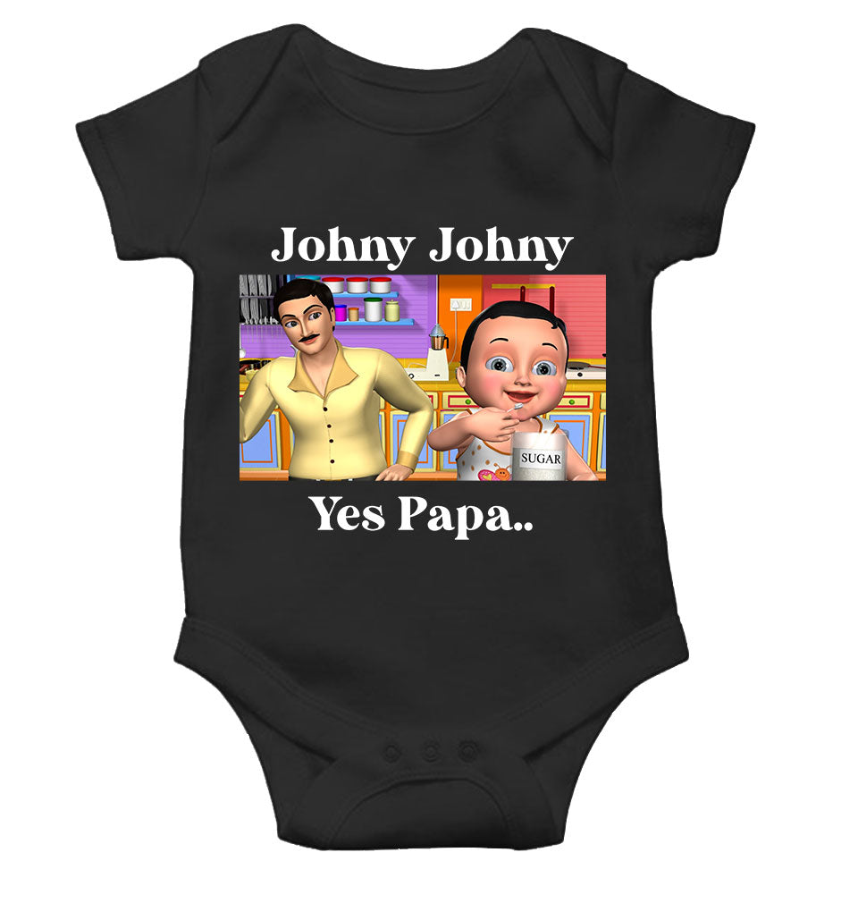 Johny Johny Yes Papa Poem Rompers for Baby Boy- KidsFashionVilla