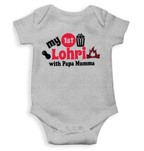 Load image into Gallery viewer, First Lohri With Papa Mumma Rompers for Baby Girl- KidsFashionVilla
