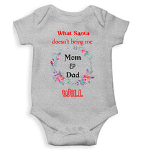 Load image into Gallery viewer, What Santa Does Not Bring Me Mom &amp; Dad Will Christmas Rompers for Baby Boy- KidsFashionVilla
