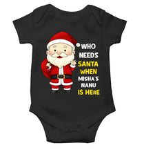 Load image into Gallery viewer, Customized Name Santa Nanu Is Here Christmas Rompers for Baby Girl- KidsFashionVilla
